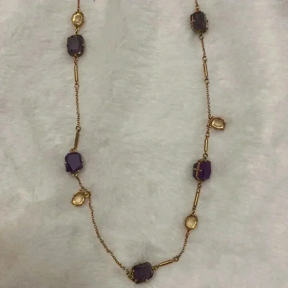 Kate Spade Purple and Yellow Stone Necklace
